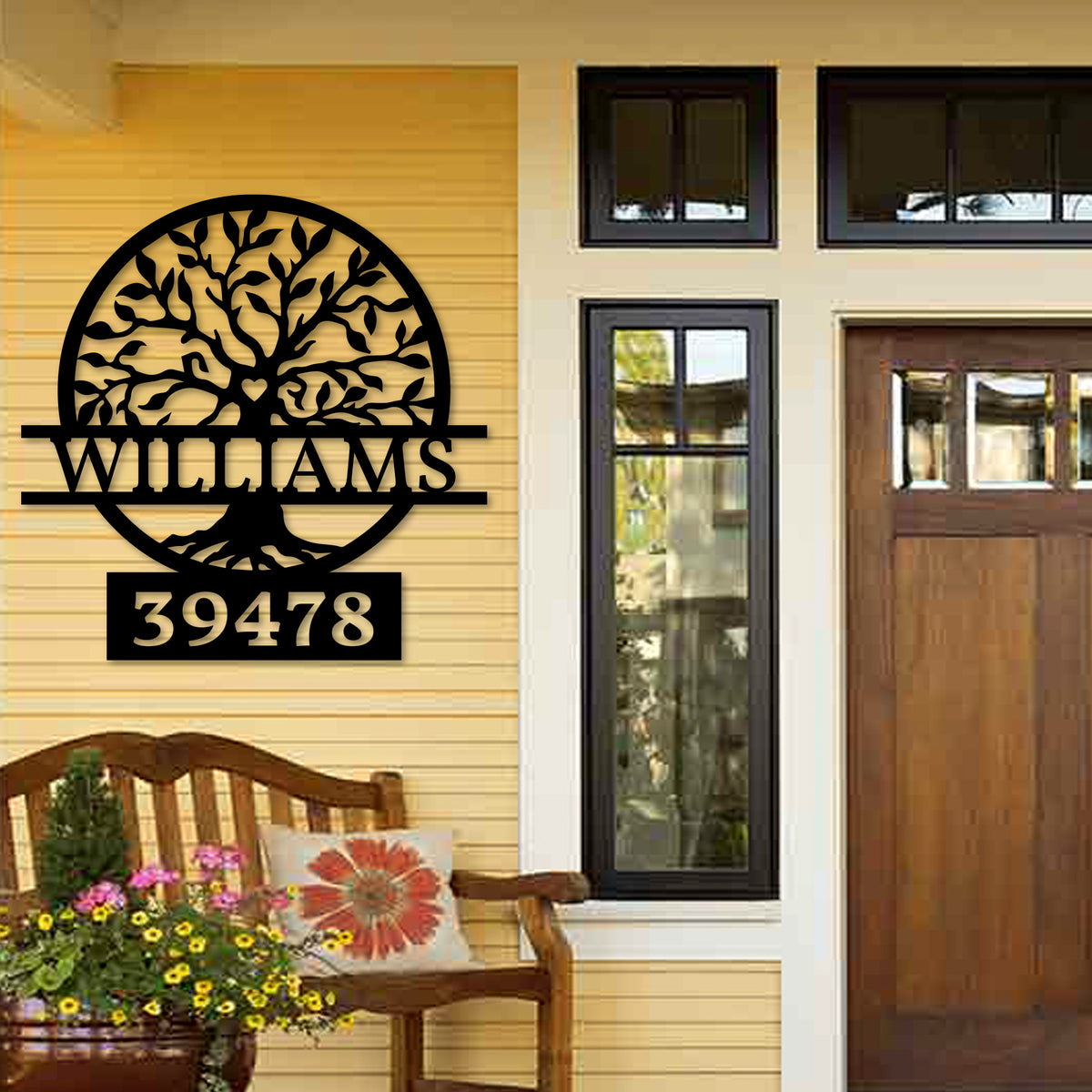 Custom Tree Of Life Address Sign Metal Wall Art & Home Decor K&S