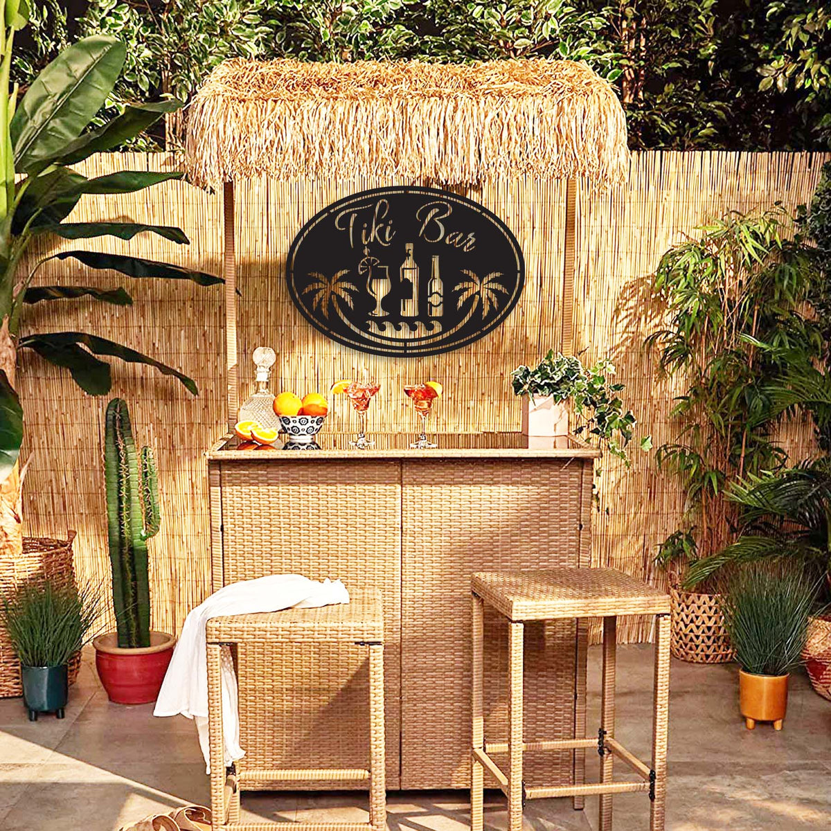 Tiki Bar Sign | Metal Wall Art & Tropical Decor | Made In The USA | K&S ...
