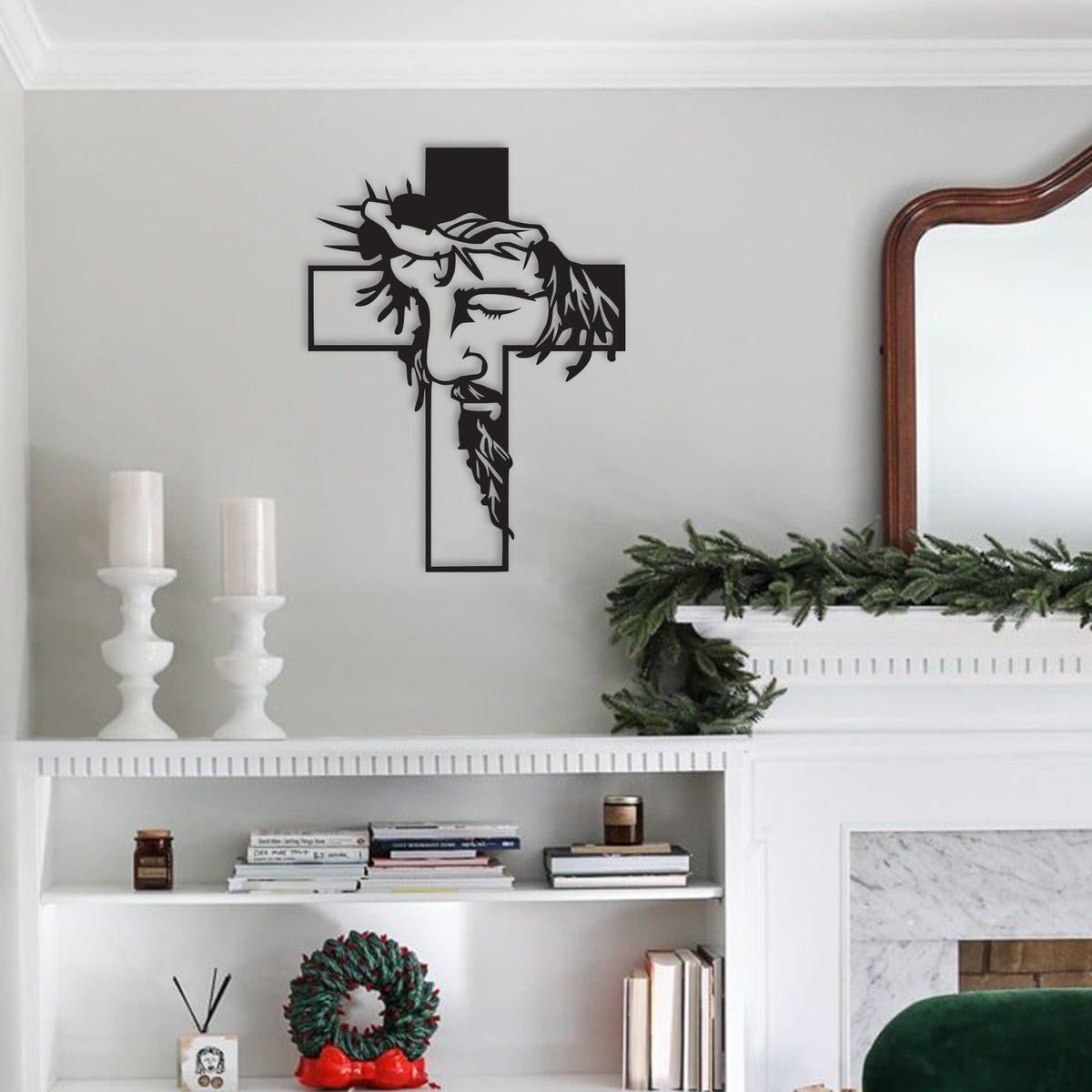Jesus Cross Metal Wall Decor K&S Design Elements
