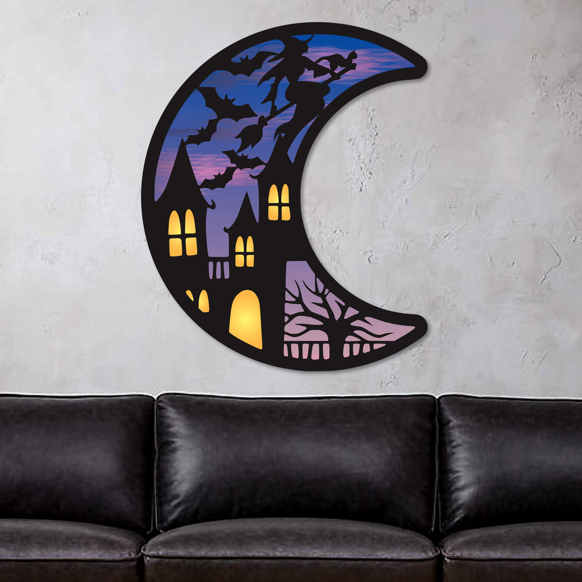 Halloween Moon Decoration Metal Wall Art & Home Decor USA Made K
