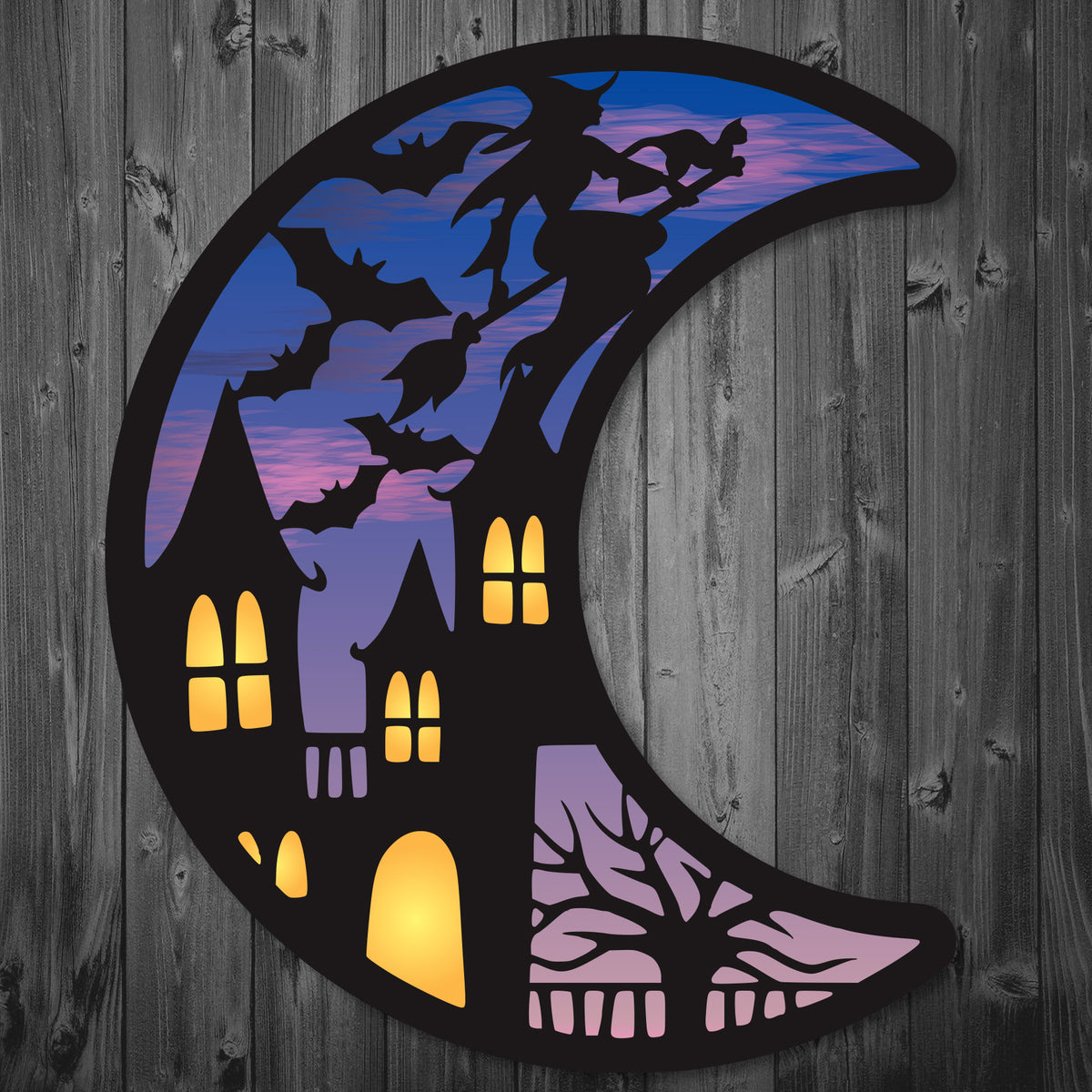 Halloween Moon Decoration Metal Wall Art & Home Decor USA Made K