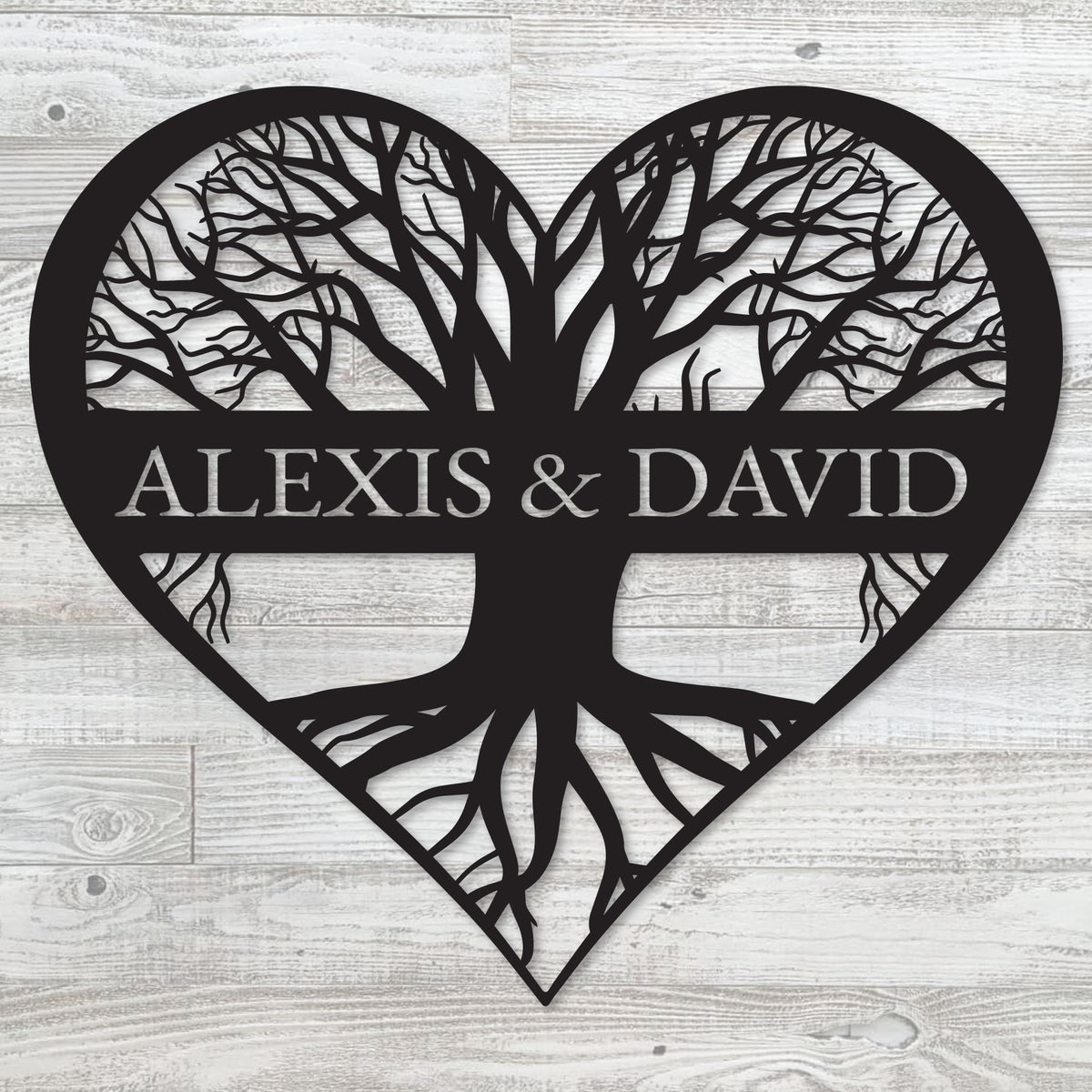 Tree Heart Personalized Couples Wall Art Canvas Print - Lucid Crafts