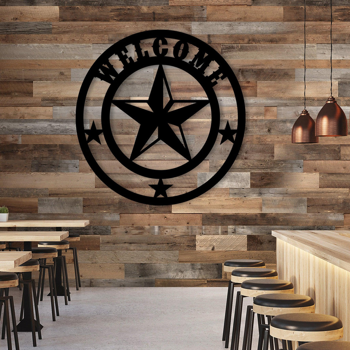 Texas Star Welcome Sign | Metal Wall Art & Home Decor | American