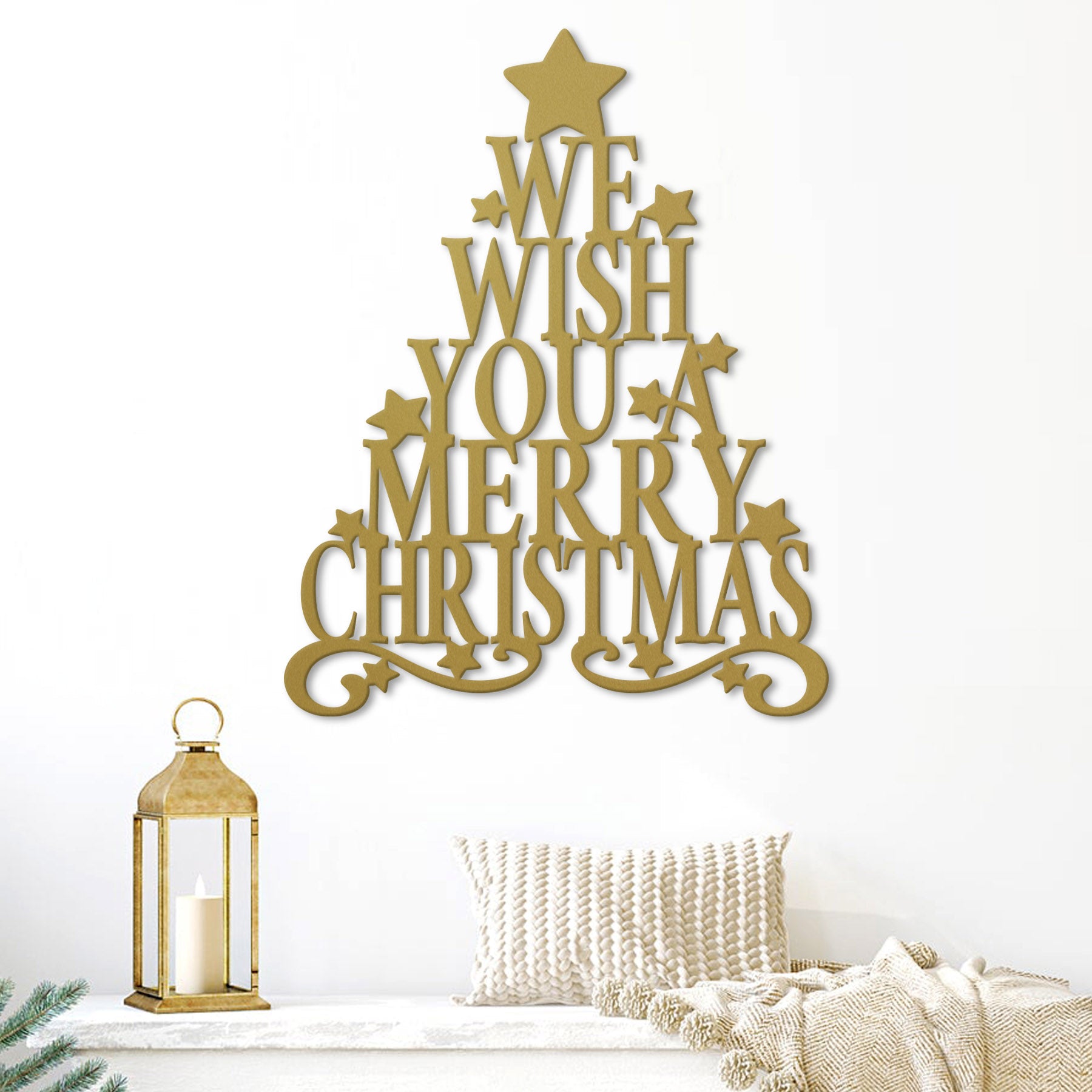 We Wish You A Merry Christmas Metal Wall Decor | K&S Design Elements