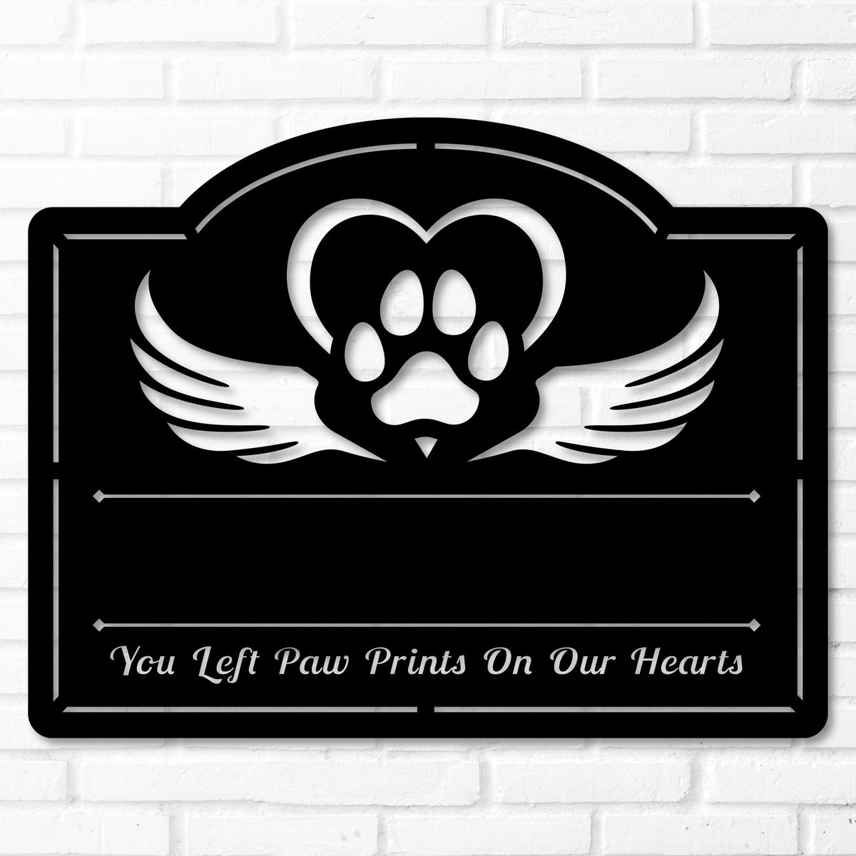 Pet Memorials Dog Paw Prints On Our Hearts Sign Grave Marker K&S