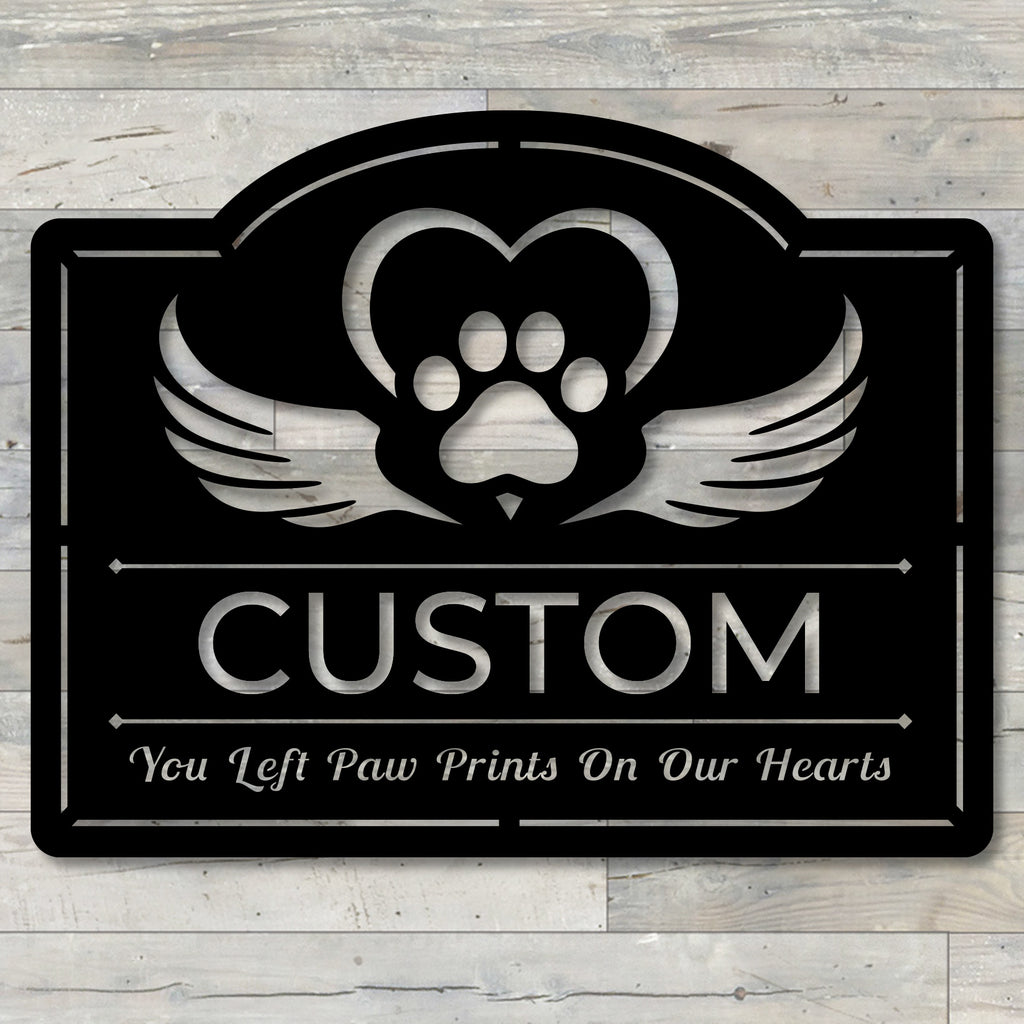 Paw Prints On Our Hearts Cat Sign