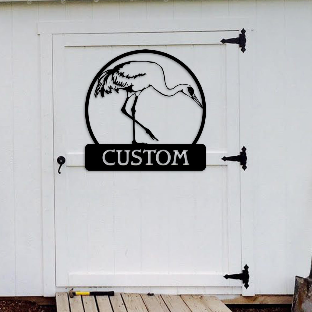 Custom Sandhill Crane Wall Art, Personalized Home Decor & Monograms