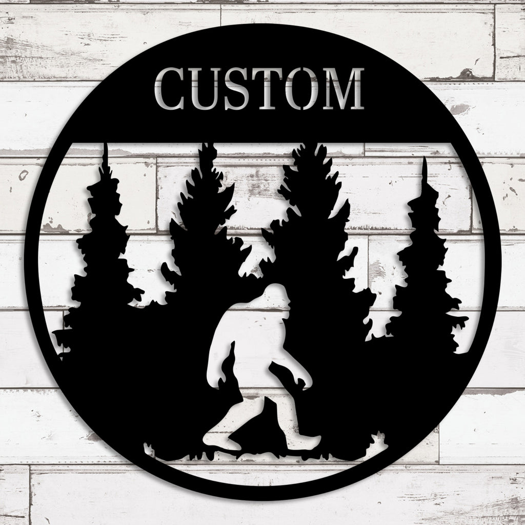 Custom Bigfoot Woods Circle Metal Garden Décor
