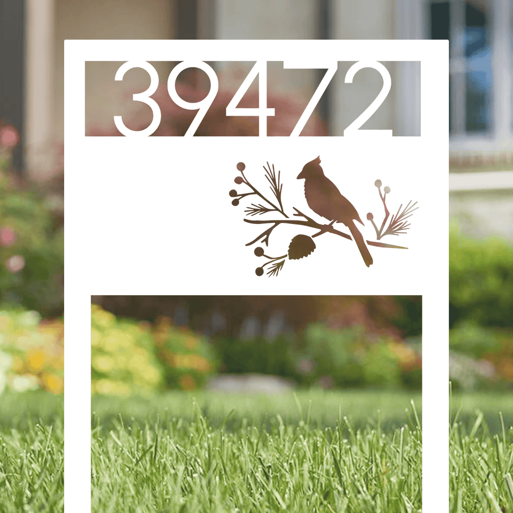 Custom Cardinal Address Lawn Sign