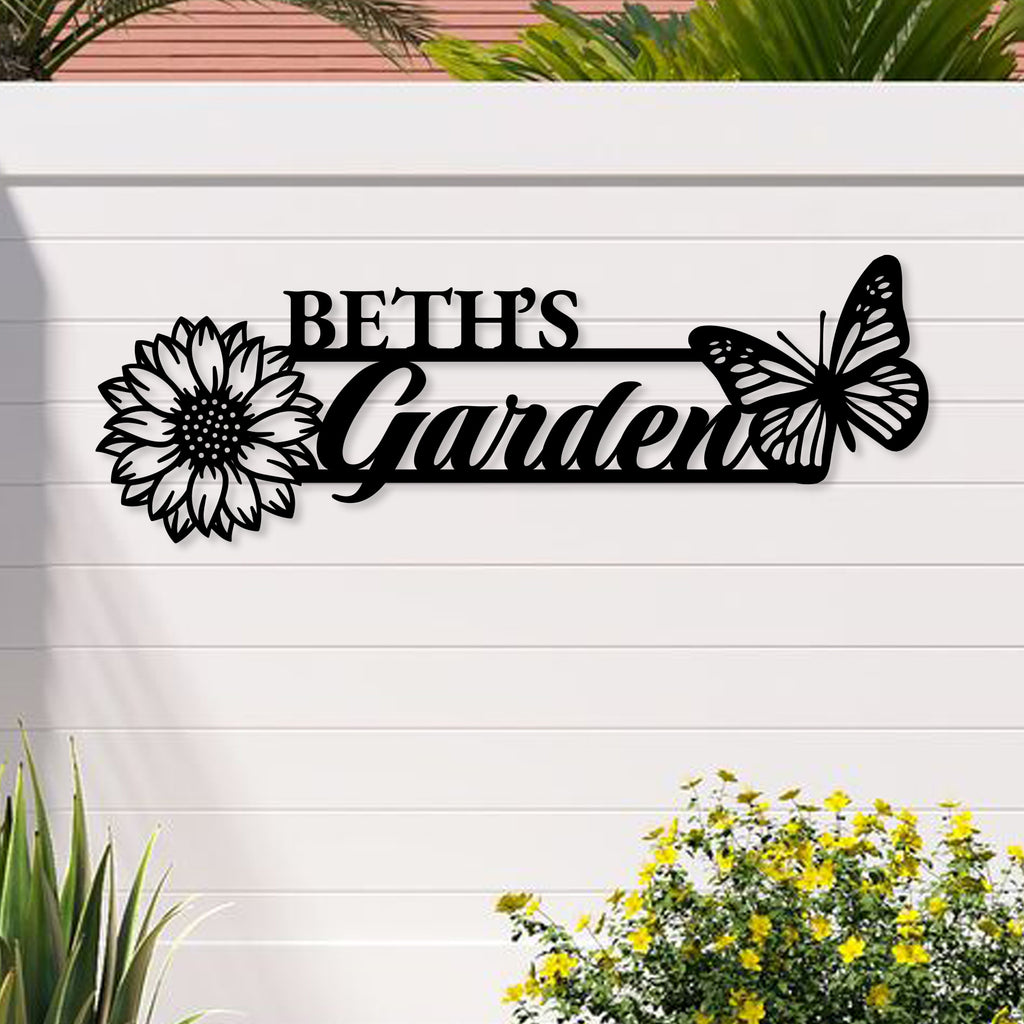 Personalized Garden Sign Metal Wall Art