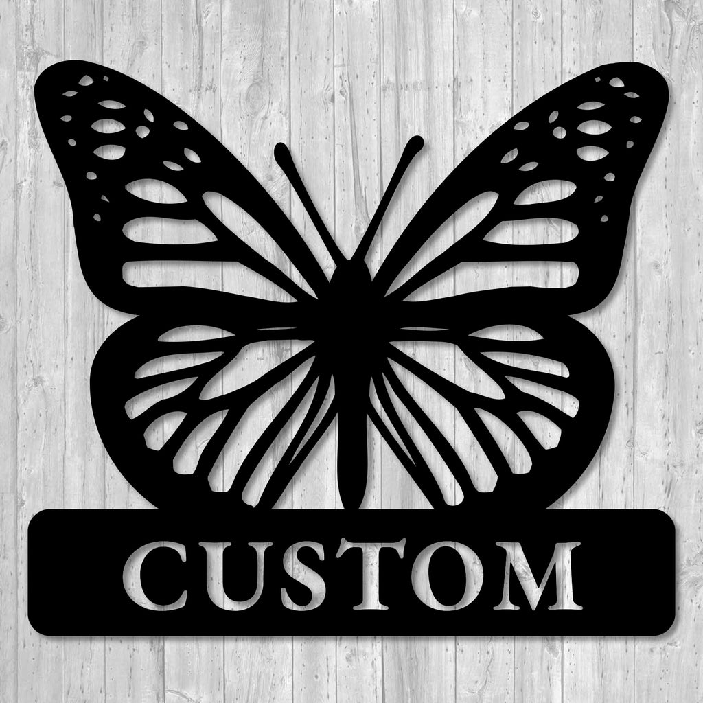 Custom Butterfly Sign Metal Wall Art
