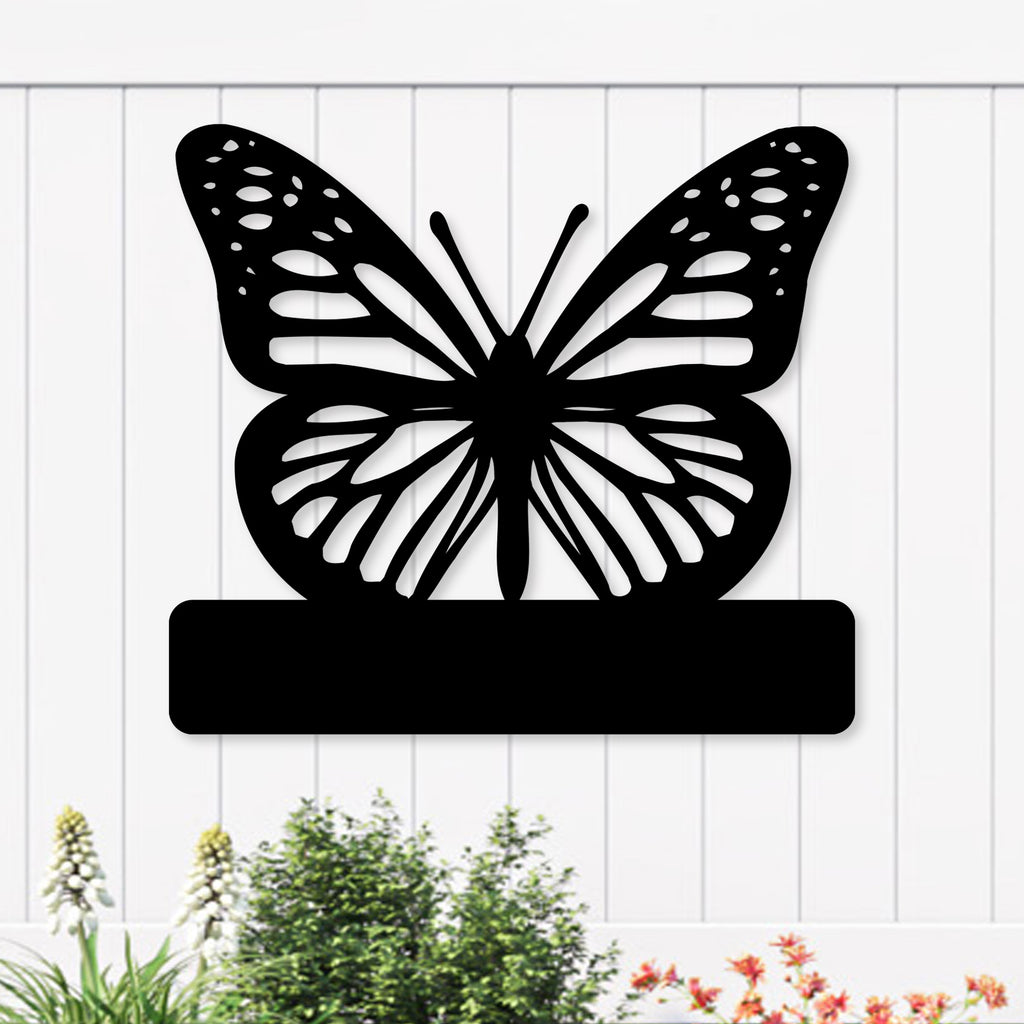 Custom Butterfly Sign Metal Wall Art