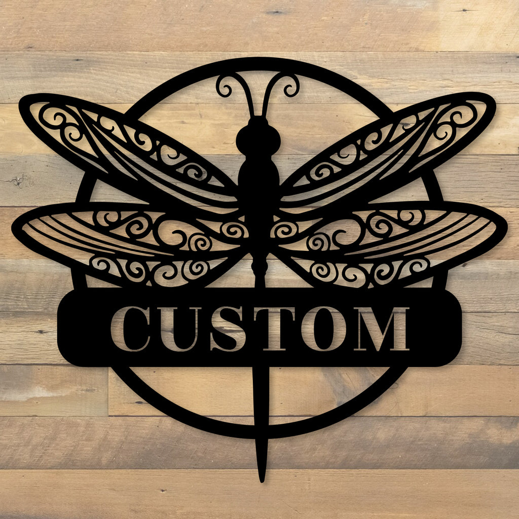 Custom Dragonfly Sign Metal Wall Art