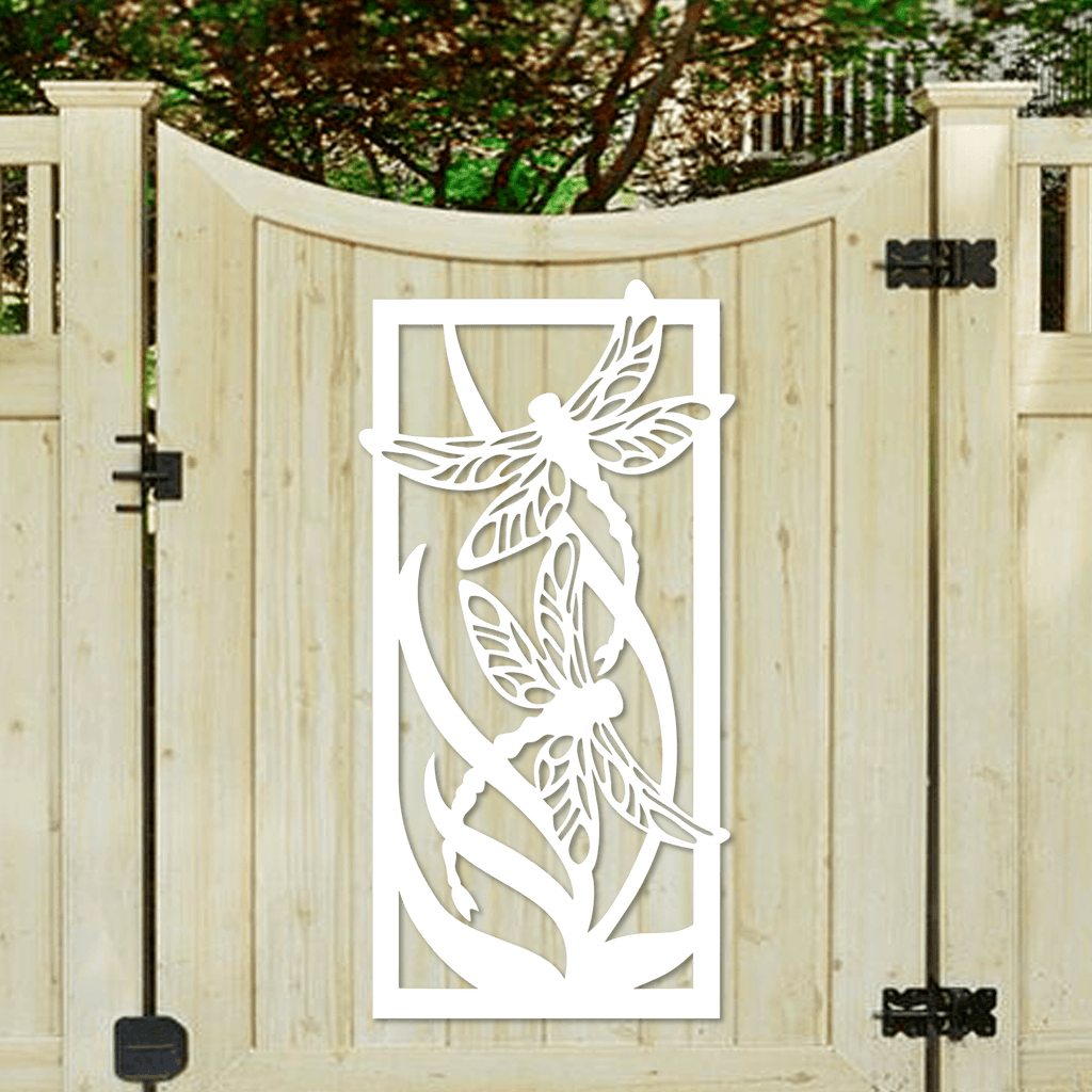 Dragonfly Garden Panel Metal Wall Art