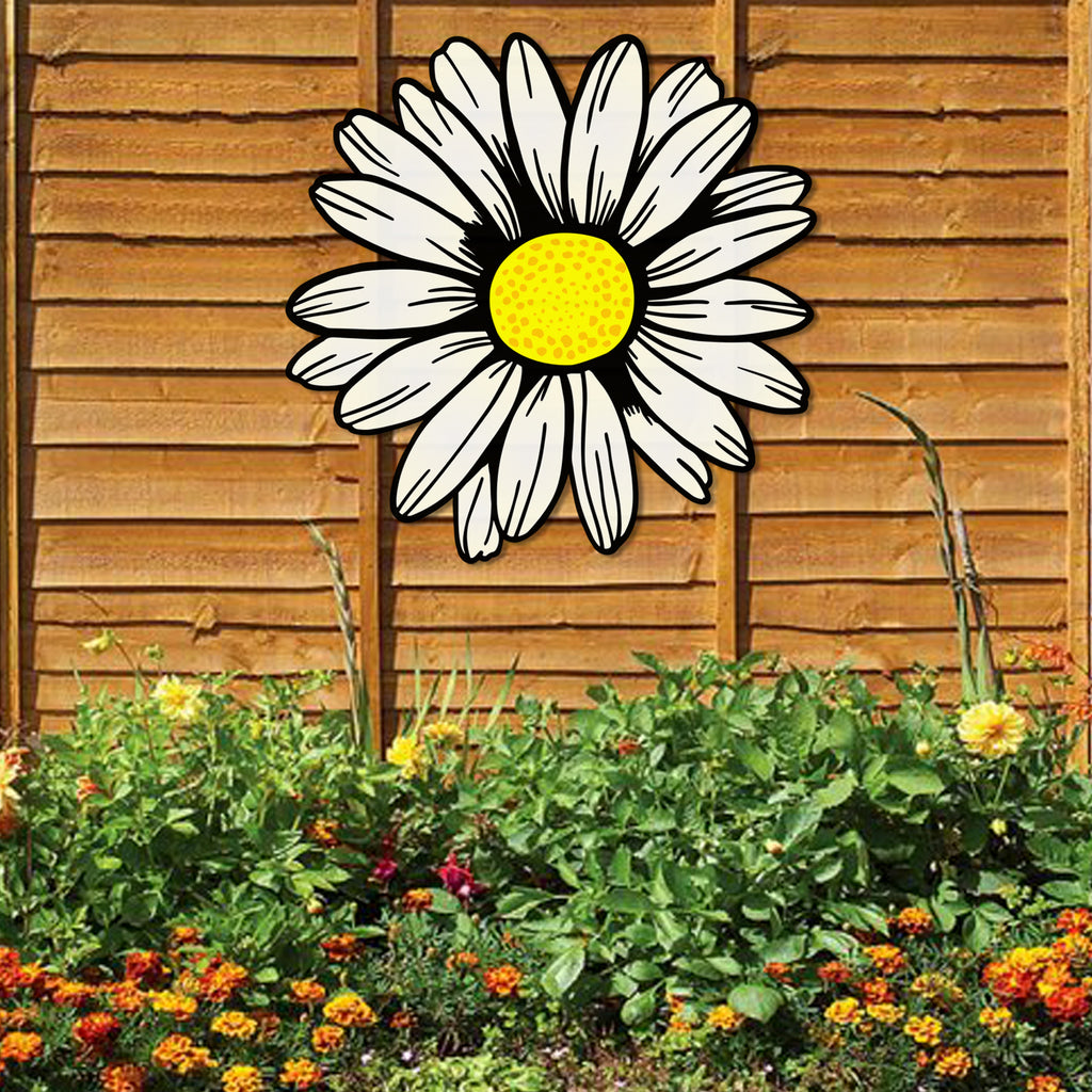 Color Splashed Daisy Metal Wall Art