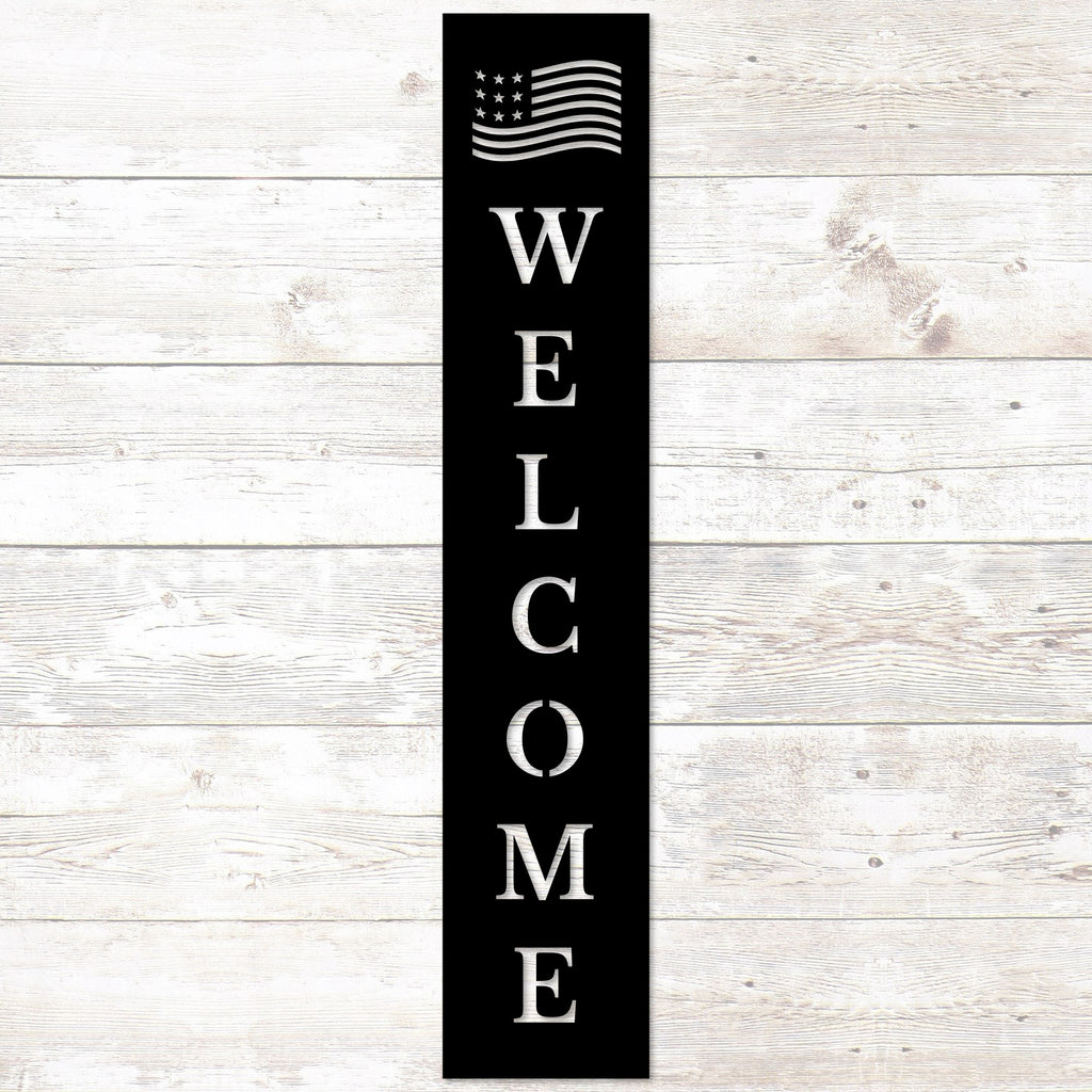 American Flag Welcome Sign Wall Art