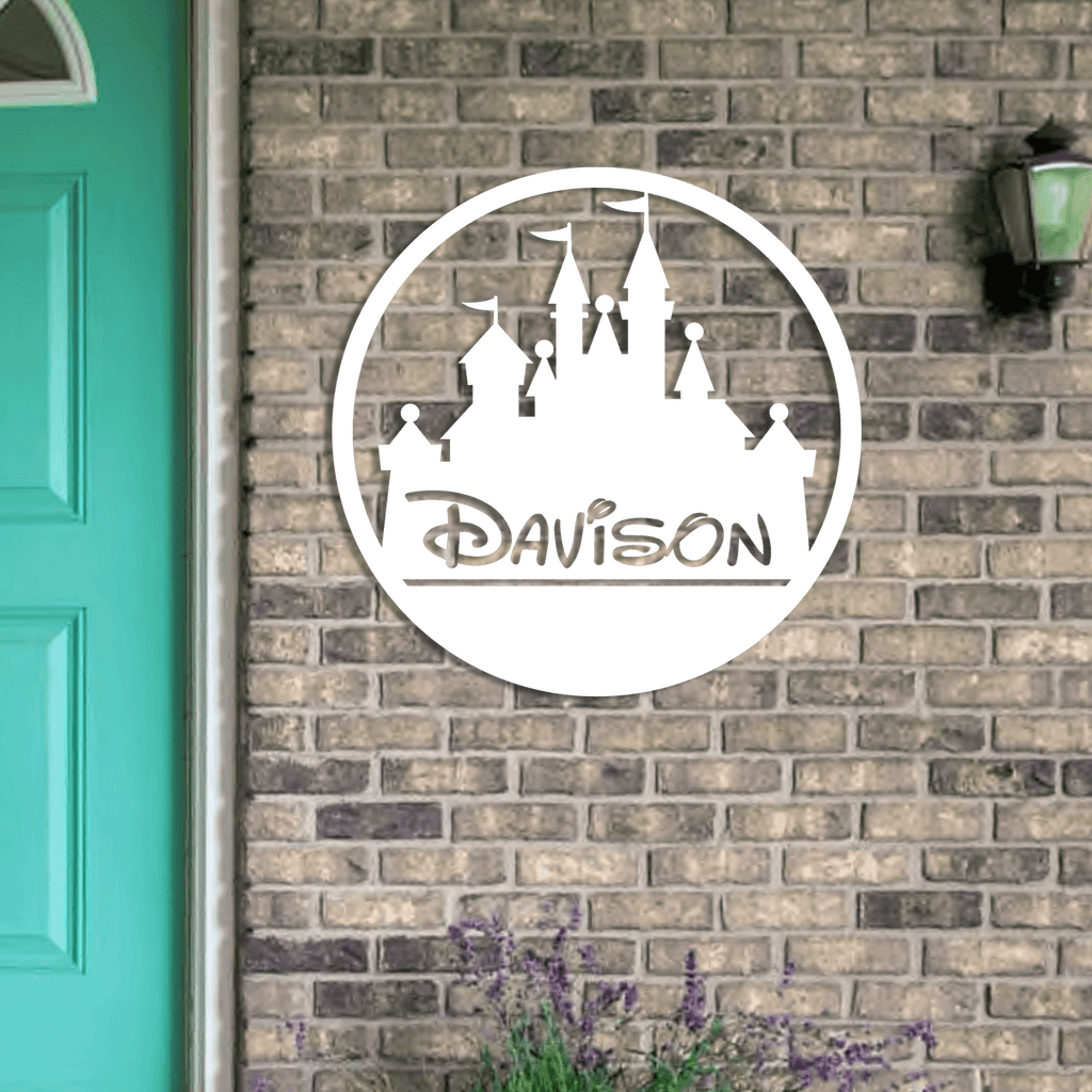 Custom Disney Inspired Castle Monogram Sign