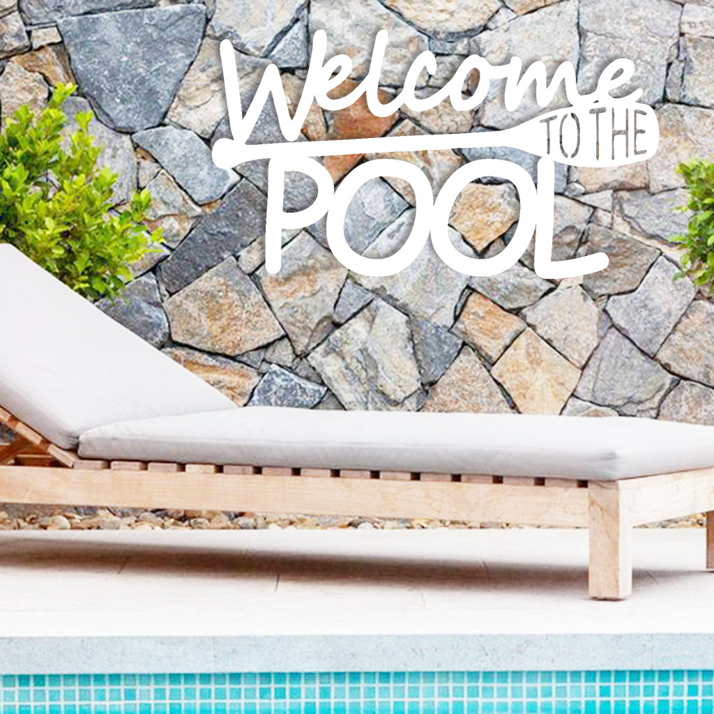 Welcome to the Pool Metal Sign