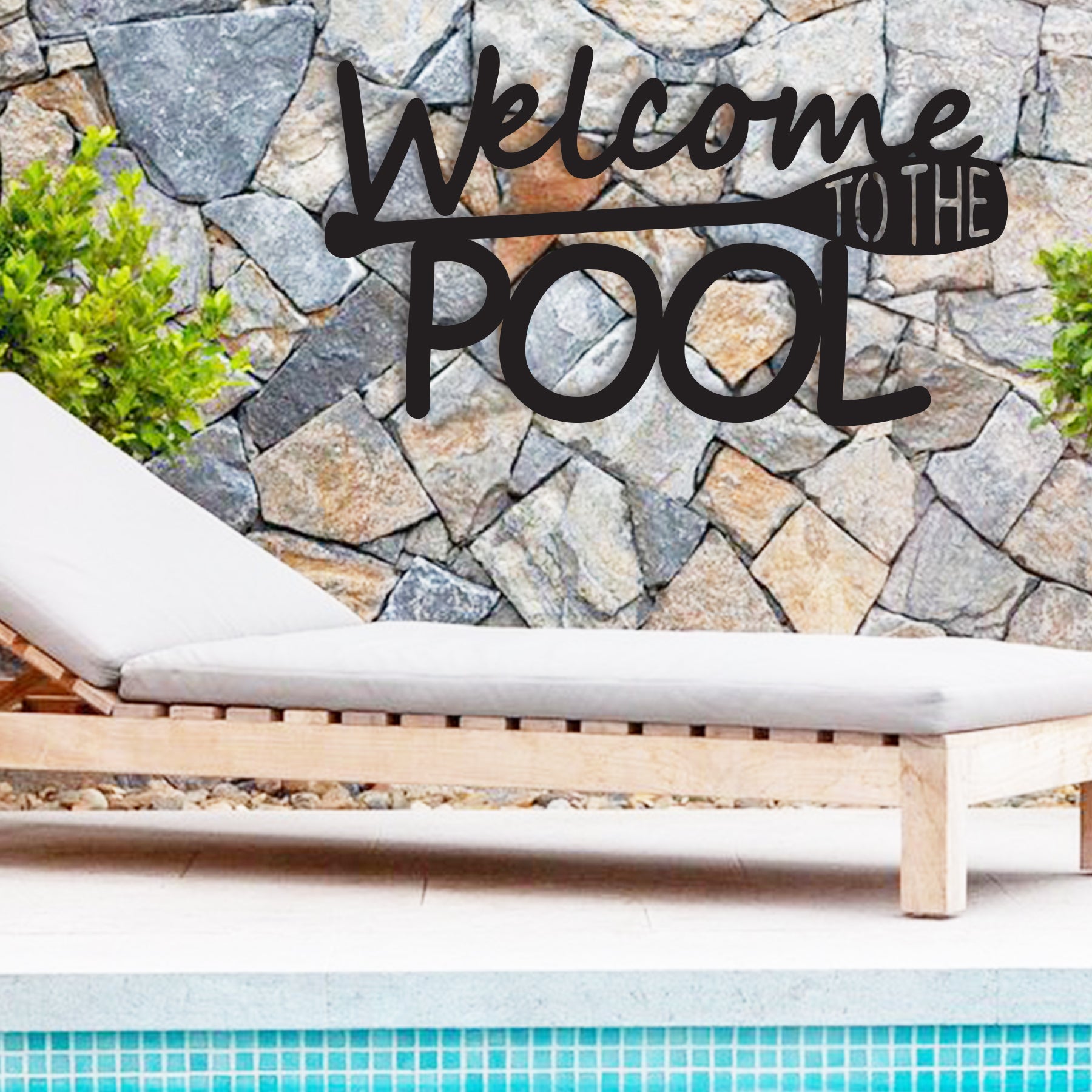 Welcome to the Pool Metal Sign | Wall Art & Decor | Made in the