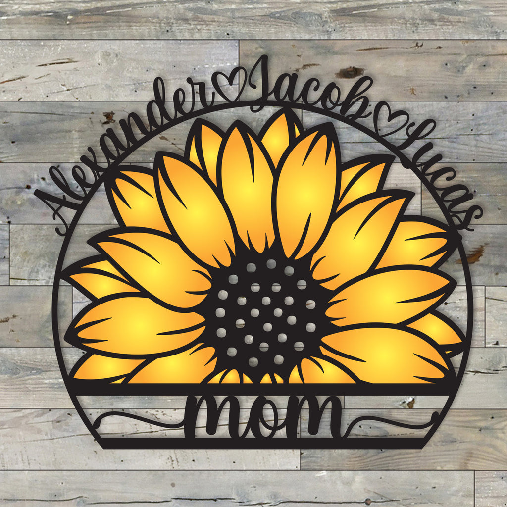 Custom Color Sunflower Mom Wall Art