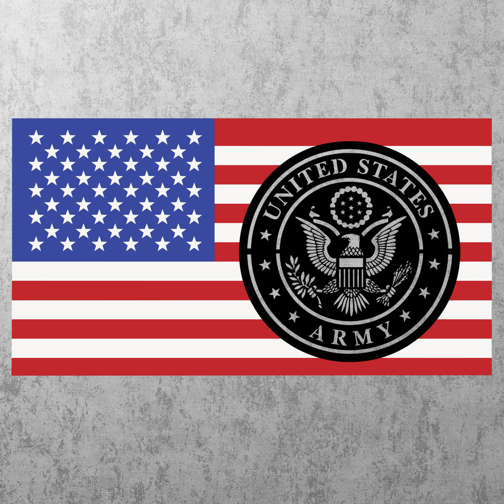 Color Splashed American Army Seal Flag Metal Wall Art