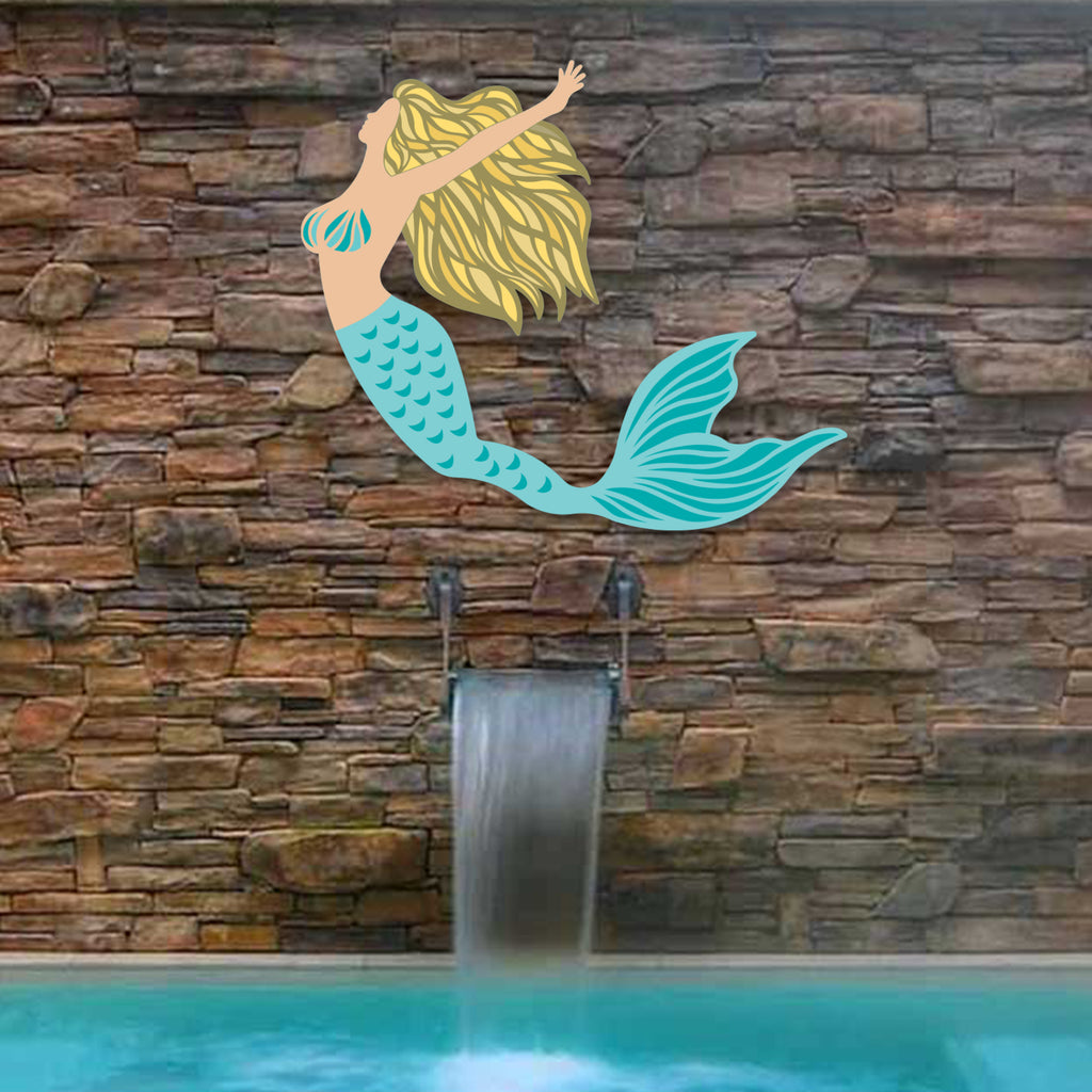 Color Splashed Mermaid Metal Wall Decor