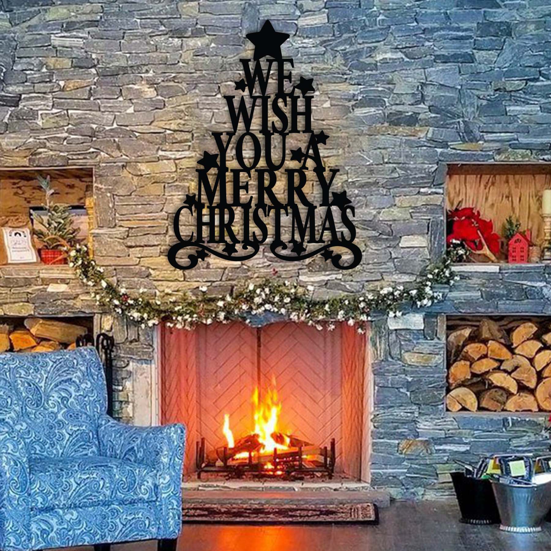 We Wish You A Merry Christmas Metal Wall Decor | K&S Design Elements