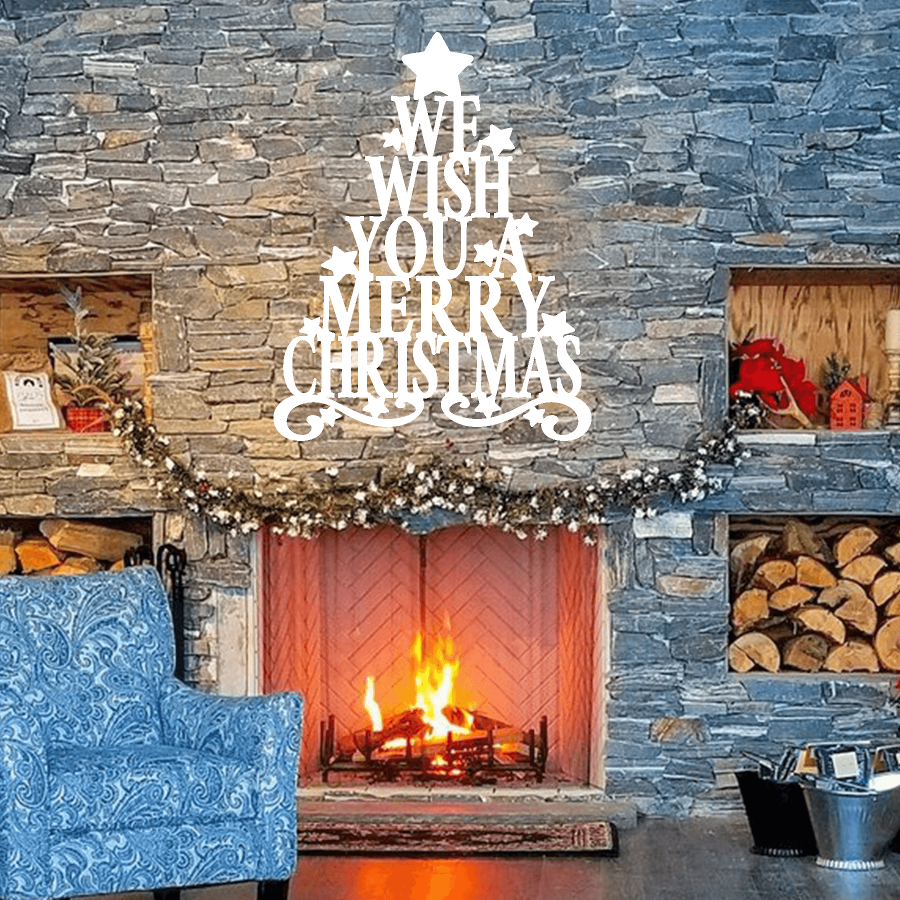 We Wish You A Merry Christmas Metal Wall Decor | K&S Design Elements