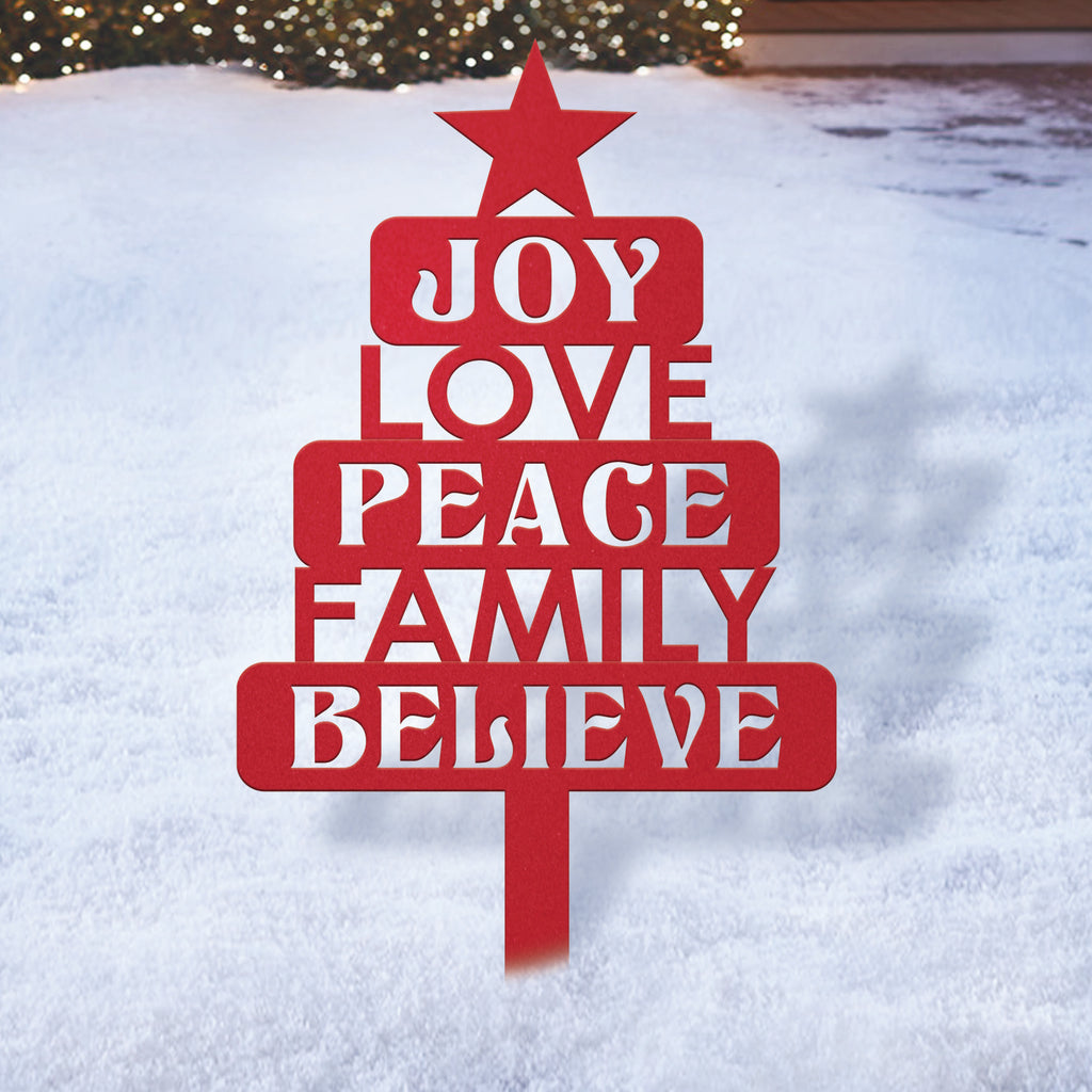 Christmas Joy Love Peace Stake