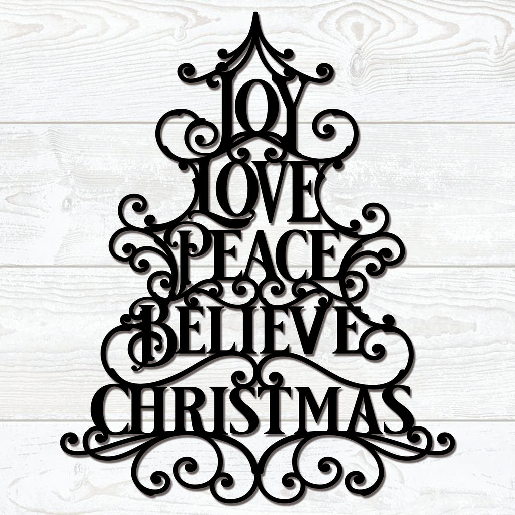 Christmas Joy Love Peace Metal Wall Decor