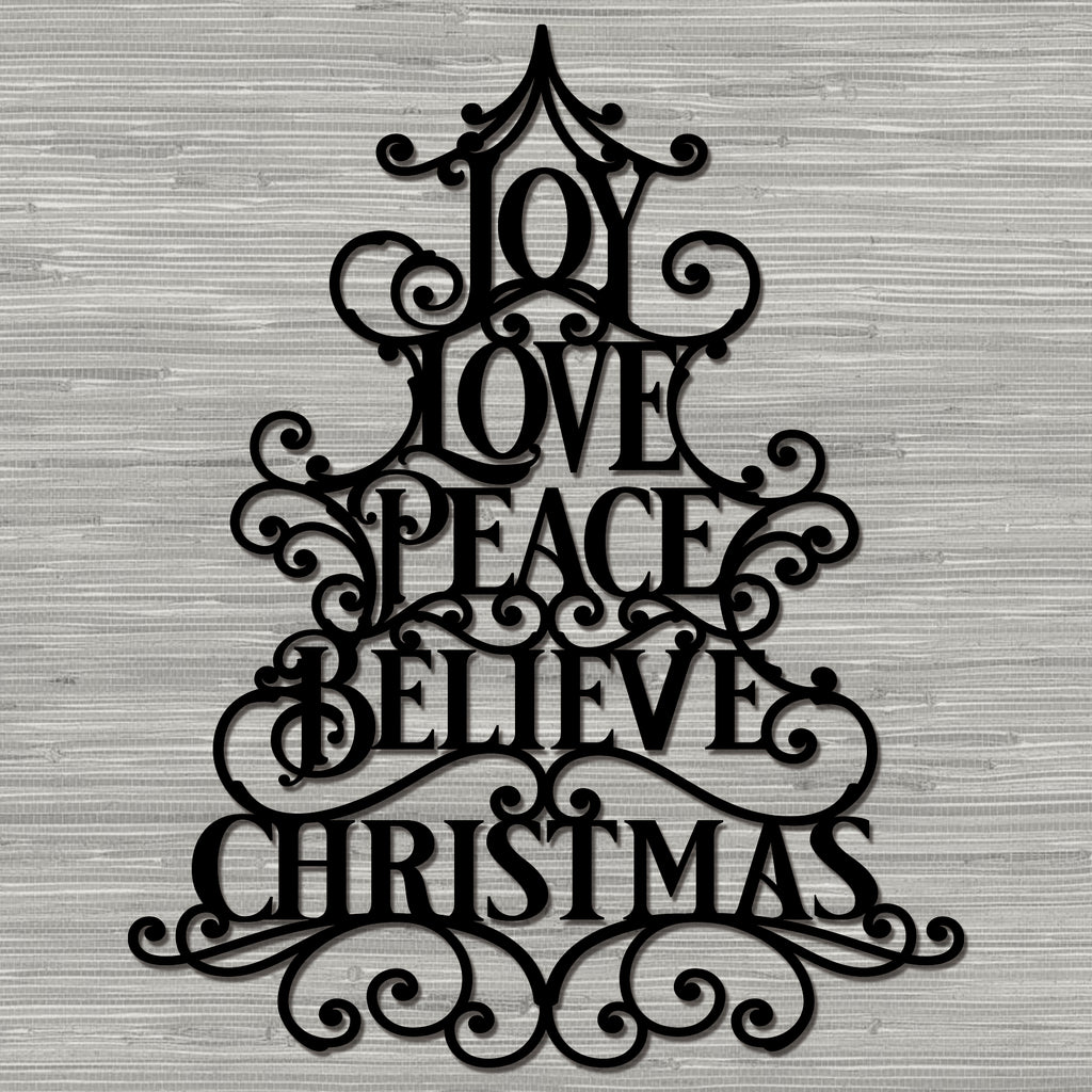 Christmas Joy Love Peace Metal Wall Decor