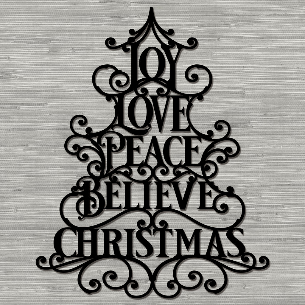Christmas Joy Love Peace Metal Wall Decor K&S Design Elements