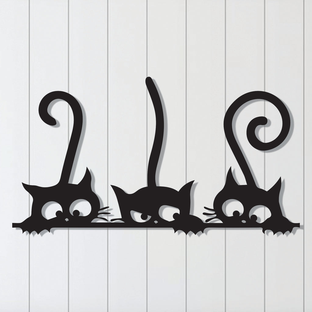 3 Cats Metal Wall Art