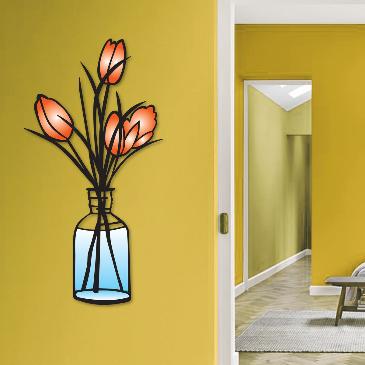 Colorful Flowers Wall Art Metal Designs & Home Decor USA Made K&S