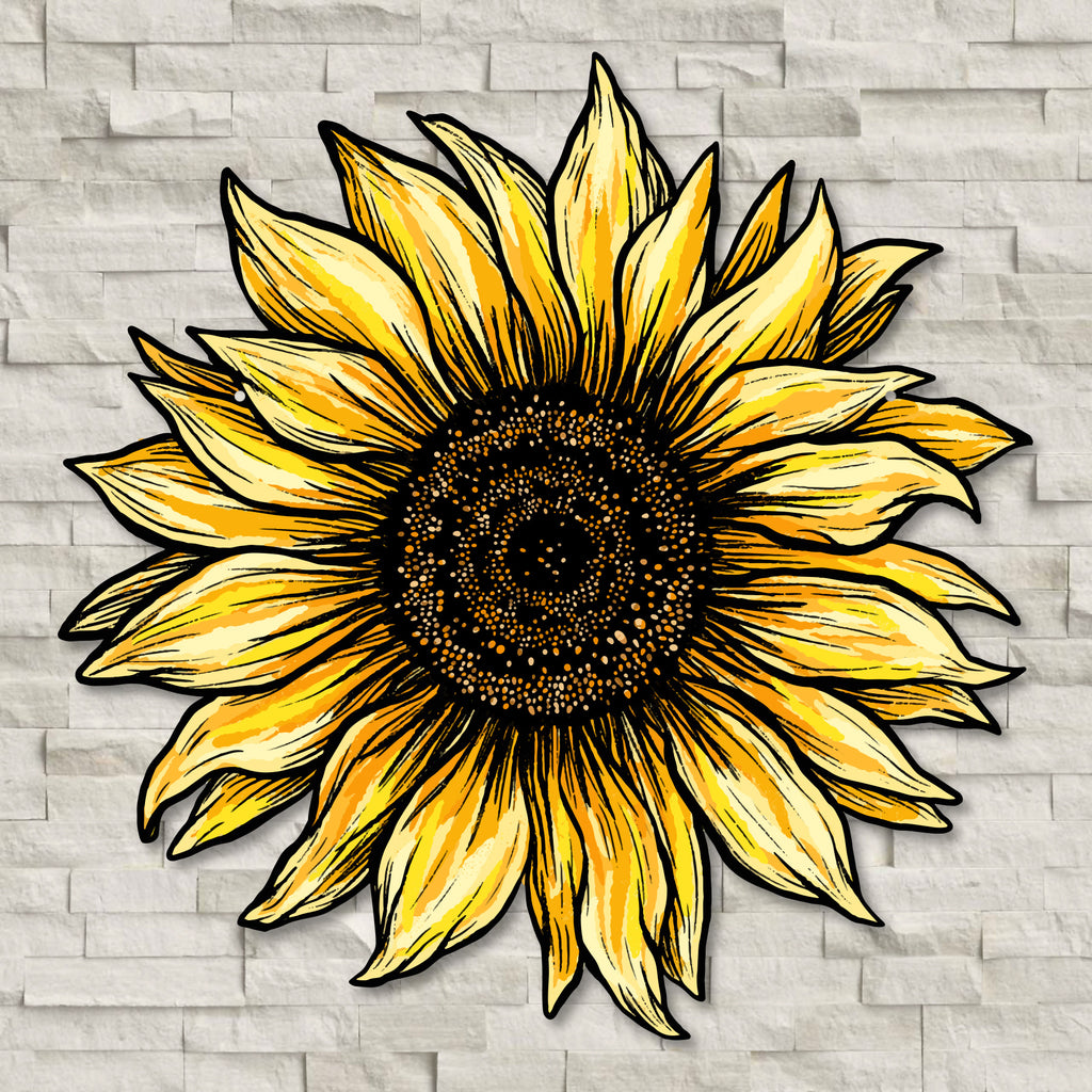 Color Splashed Sunflower Garden Art