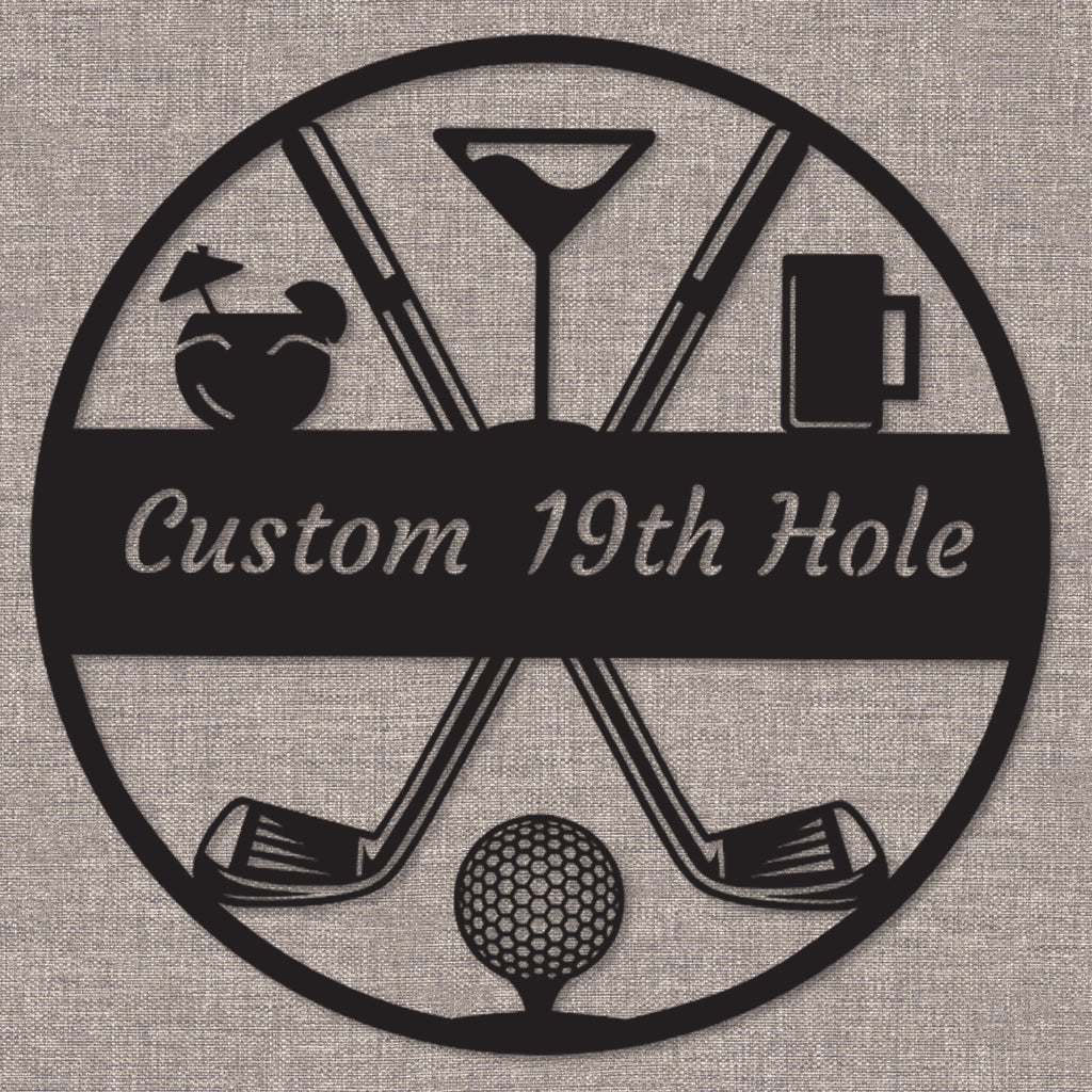 19th Hole Custom Metal Golf Sign