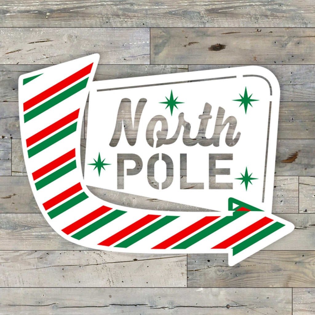 Color Splashed North Pole Wall Decor