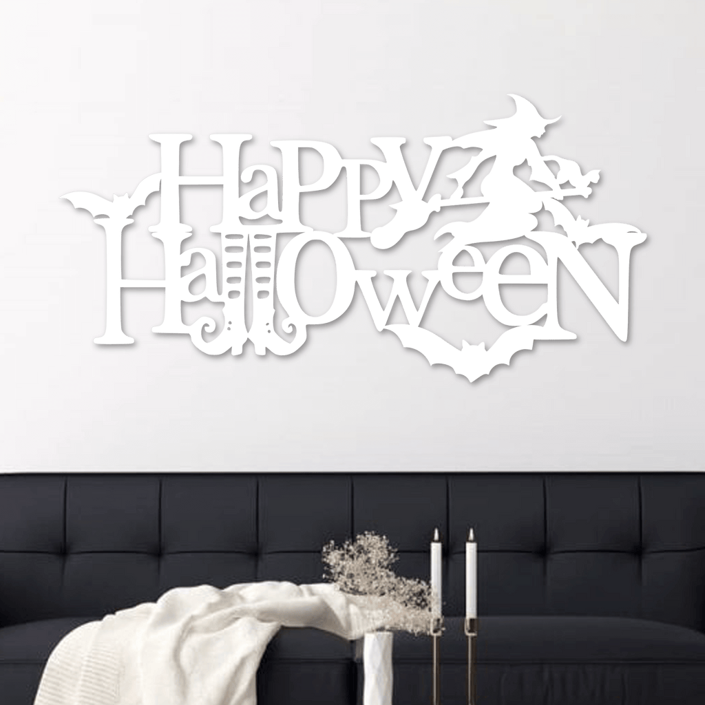 Happy Halloween Witch Metal Wall Decor