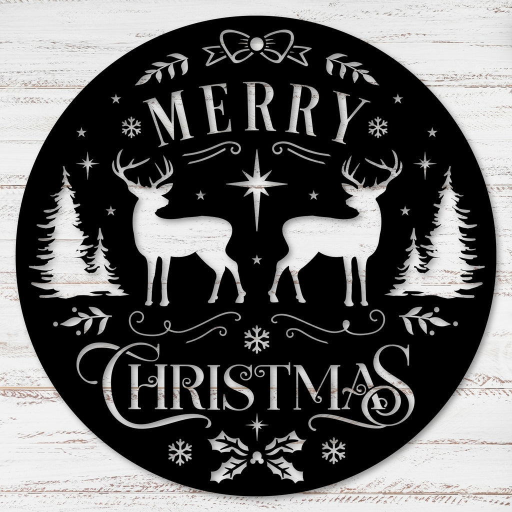 Merry Christmas Deer Sign