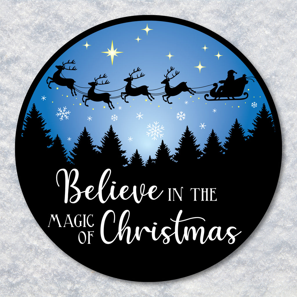 Color Splashed Believe in the Magic of Christmas Metal Wall Decor