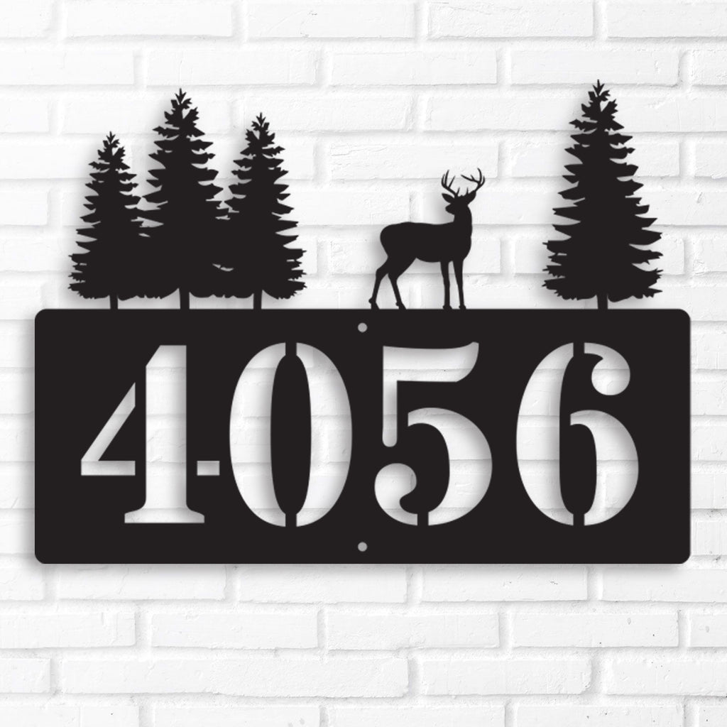 Trees and Deer Address Plate