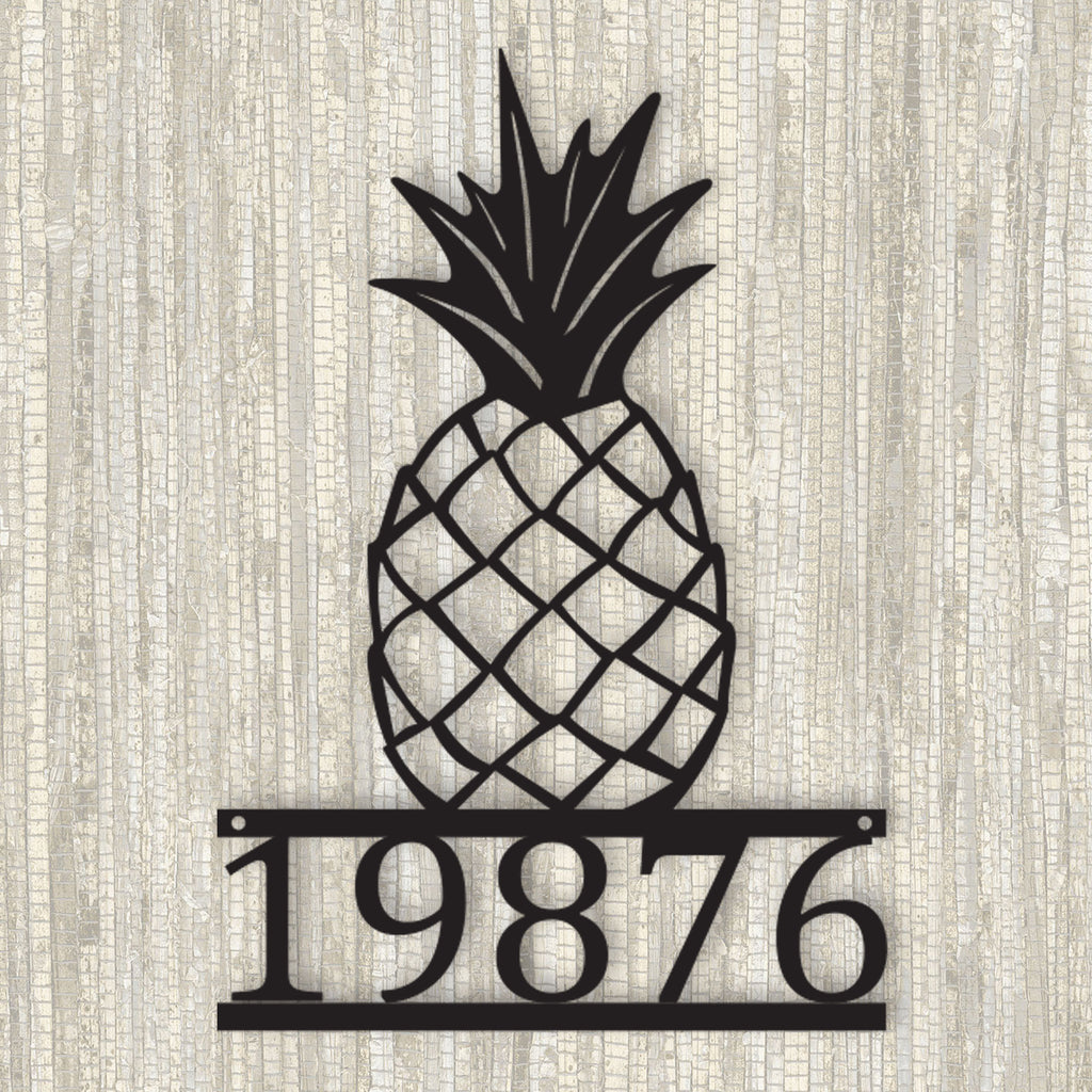 Pineapple Metal Address Plate