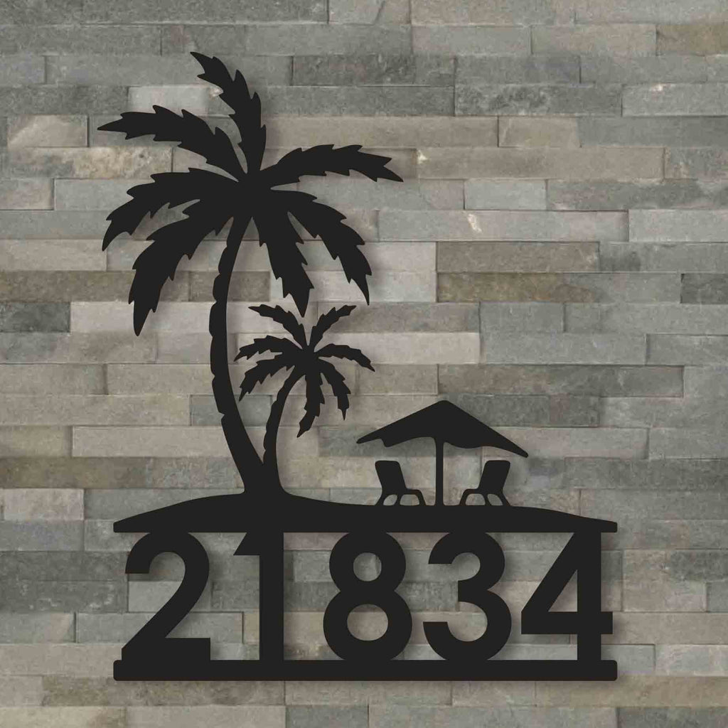 Custom Tropical Address Plate | Palm Trees House Numbers | USA Made | K ...