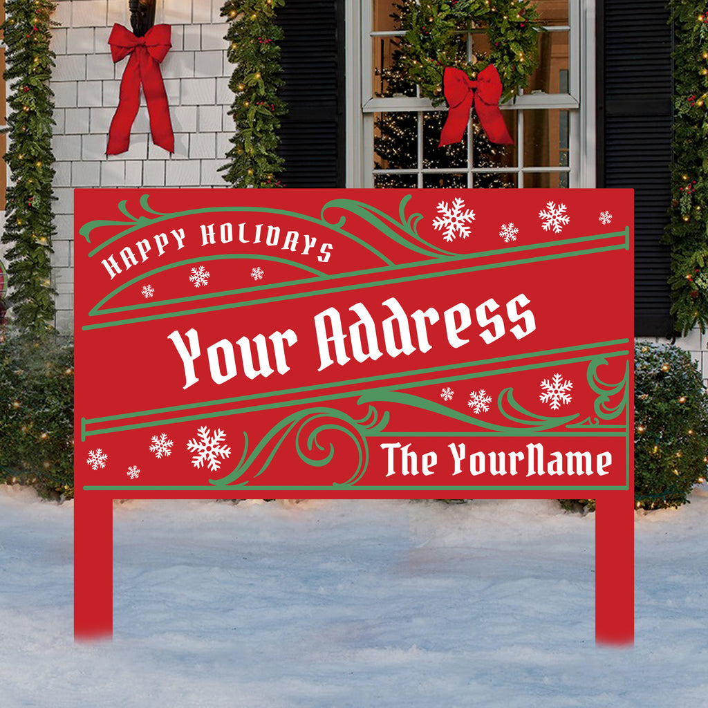Color Splashed Happy Holidays Address Sign