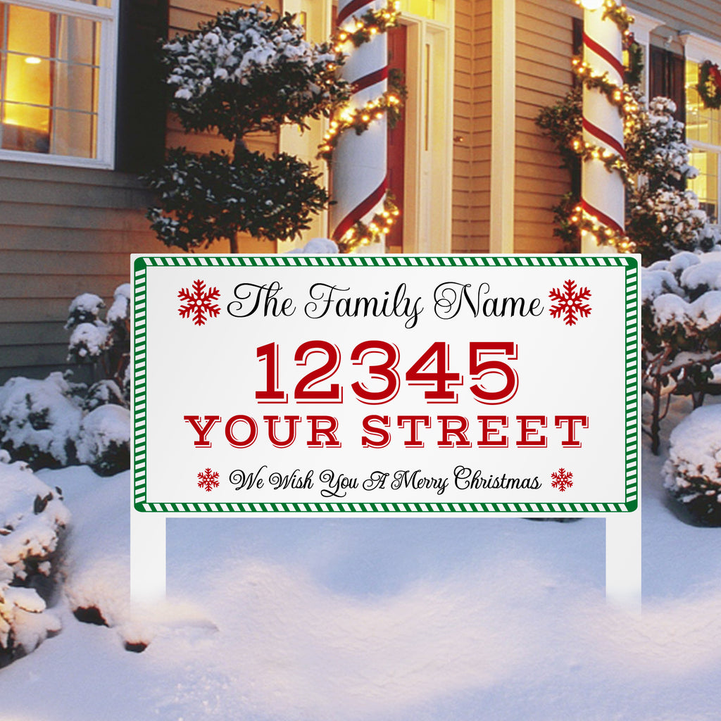 Color Splashed We Wish You A Merry Christmas Address Sign