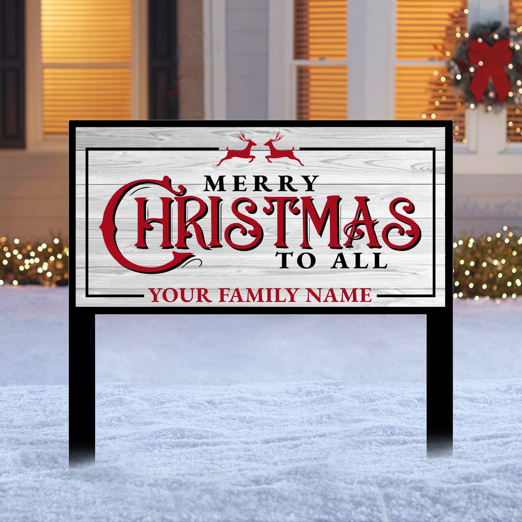 Color Splashed Merry Christmas To All Family Sign