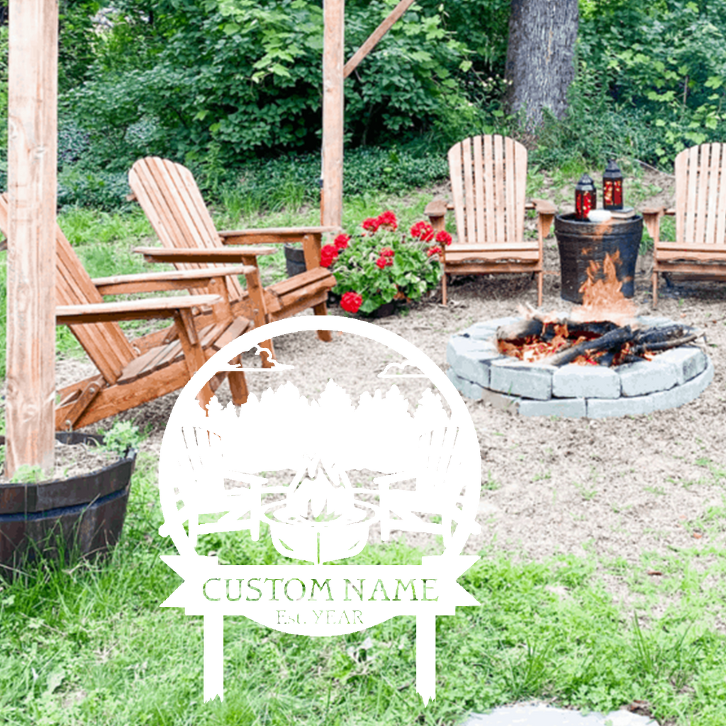 Custom Campfire with Trees Stake