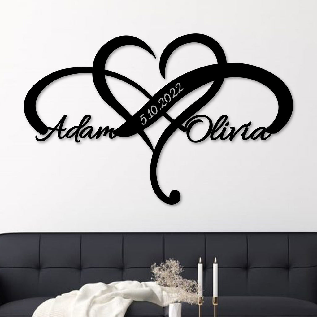 Custom Heart Infinity with Wedding Date Wall Art