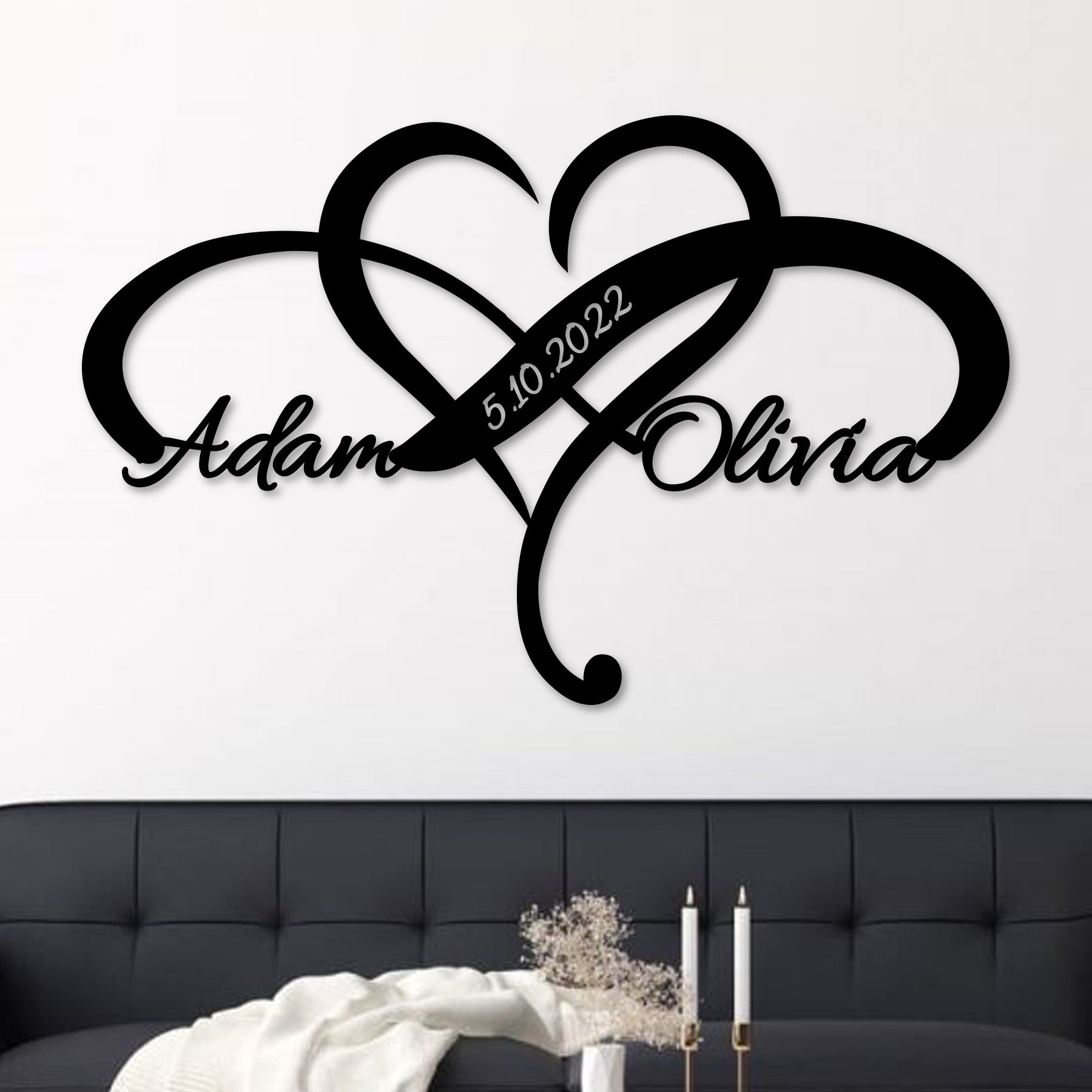Custom Heart Infinity Sign | Personalized Couple Gifts | Home
