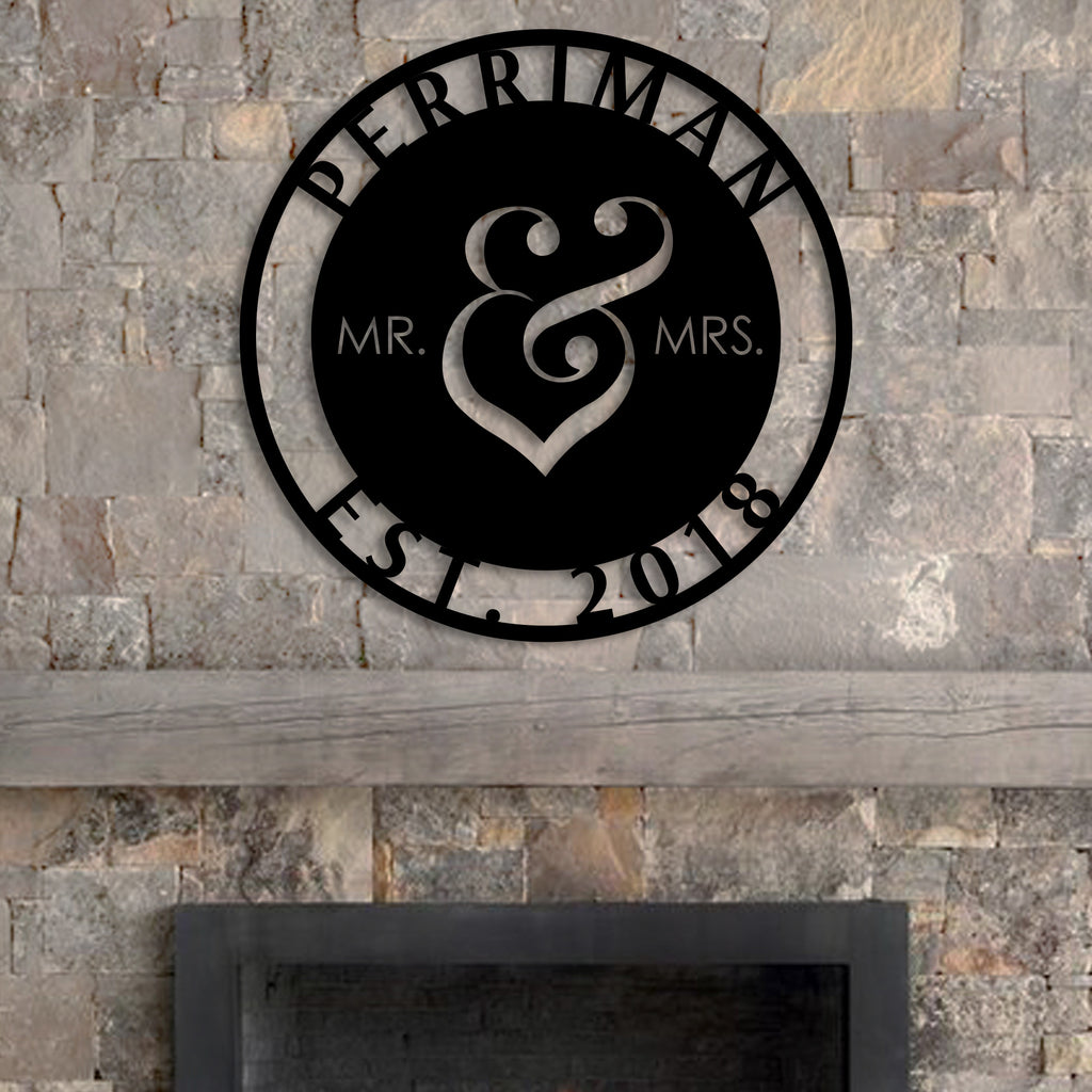 Personalized Mr. & Mrs. Ampersand Monogram Art